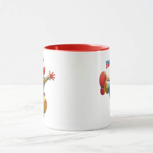 Een grappig clown in het podium. mok (Midden)