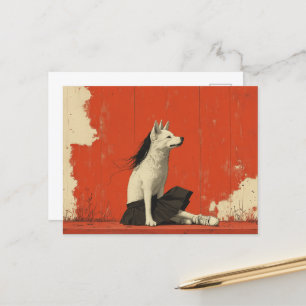 Een Grappig Deel Hond Deel Mens Briefkaart