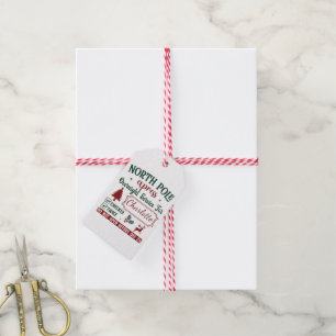 Een grappig kerstcadeau van de Noordpool Cadeaulabel