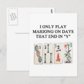 een grappig mahjong ontwerp briefkaart (Voorkant / Achterkant)