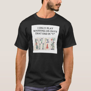 een grappig mahjong ontwerp t-shirt