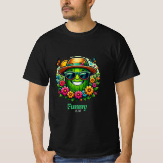 Een grappige cactus, het vieren van de lente met v t-shirt