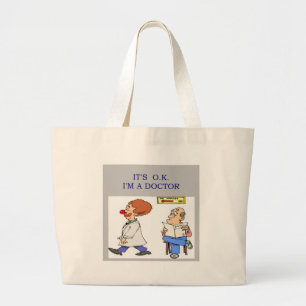 een grappige dokter grote tote bag