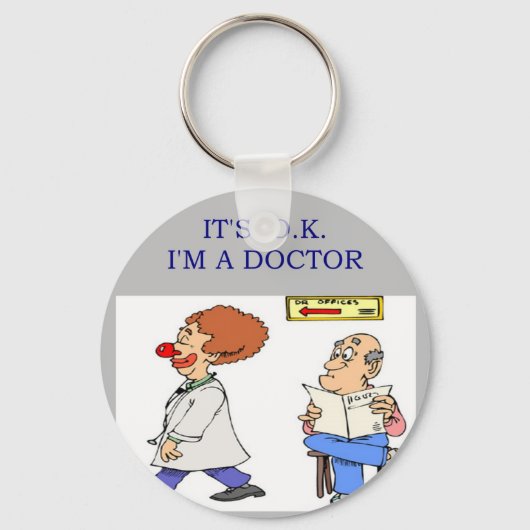 een grappige dokter sleutelhanger (Voorkant)