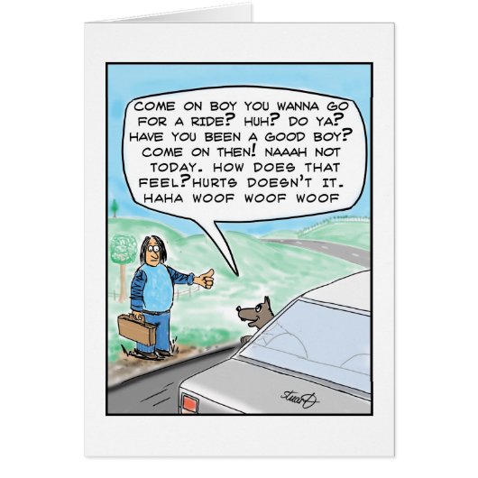 Een grappige hond die een cartoon wil. (Voorkant)