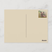 Een grappige hond met een bloem in de mond briefkaart (Achterkant)