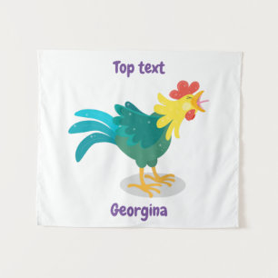 Een grappige illustratie van de cartoon van de kra wandkleed