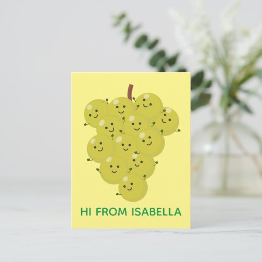 Een grappige illustratie van de cartoon van druive briefkaart (Staand voorkant)