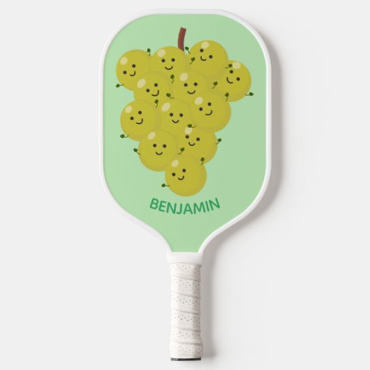 Een grappige illustratie van de cartoon van druive pickleball paddle (Voorkant)
