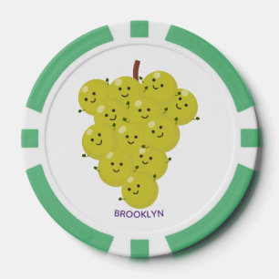 Een grappige illustratie van de cartoon van druive poker chips
