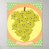 Een grappige illustratie van de cartoon van druive poster (Voorkant)