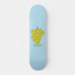 Een grappige illustratie van de cartoon van druive skateboard