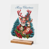 Een grappige kerstillustratie, acryl bord (Hoek)