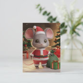 Een grappige Kerstman Muis Briefkaart (Staand voorkant)