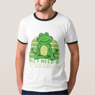Een grappige kikker met yoga. t-shirt