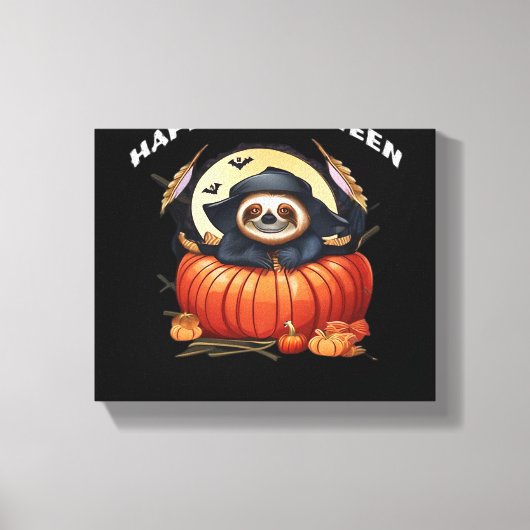 Een grappige luiaard vieren Halloween Essential T- Canvas Afdruk (Voorkant)