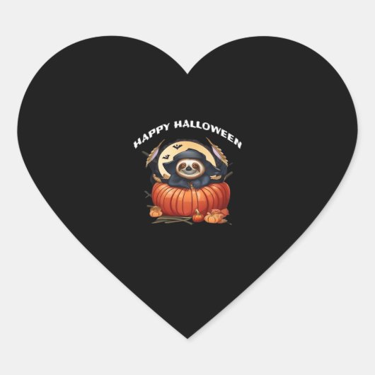 Een grappige luiaard vieren Halloween Essential T- Hart Sticker (Voorkant)