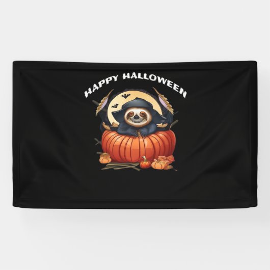 Een grappige luiaard vieren Halloween Essential T- Spandoek (Horizontaal)