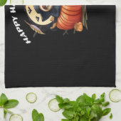Een grappige luiaard vieren Halloween Essential T- Theedoek (Gevouwen)