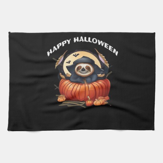 Een grappige luiaard vieren Halloween Essential T- Theedoek (Horizontaal)