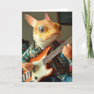 Een grappige meerval die gitaar speelt fantasie Ve Kaart