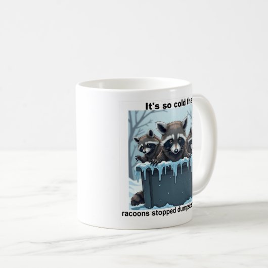 Een grappige mok om op je bureau te houden. (Voorkant rechts)