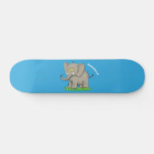 Een grappige olifant met vogel op de cartoon van d skateboard (Horizontaal)