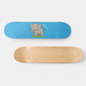 Een grappige olifant met vogel op de cartoon van d skateboard (Horizontaal)