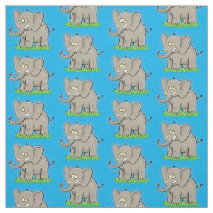 Een grappige olifant met vogel op de cartoon van d stof