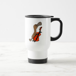 Een grappige platypus die Cello Music speelt Reisbeker