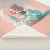 Een grappige pop op een wolk sherpa deken (3/4)