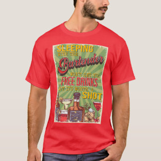 Een grappige Retro Badge-stijl met een barman T-shirt