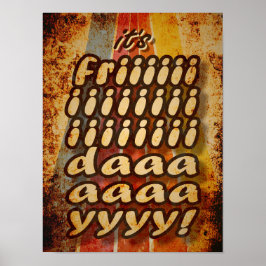 Een grappige typografie op vrijdag poster