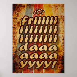 Een grappige typografie op vrijdag poster