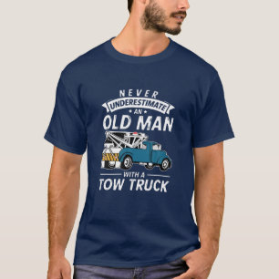 Een grappige vrachtwagen onderschat nooit een oud t-shirt