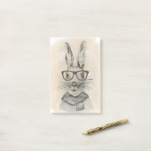 Een grappige waterverf met bril en sjaal post-it® notes (Op bureau)