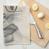 Een grappige waterverf met bril en sjaal theedoek (Quarter Fold)