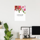 Een Grateful Heart Inspirerend Floral Poster (Thuiskantoor)