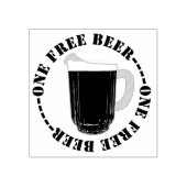 Eén gratis bier 	rubberstempel (Afrduk)