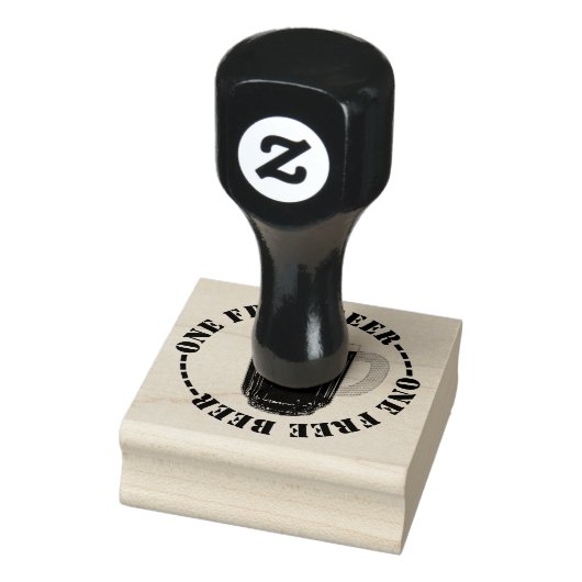 Eén gratis bier 	rubberstempel (Stempel)