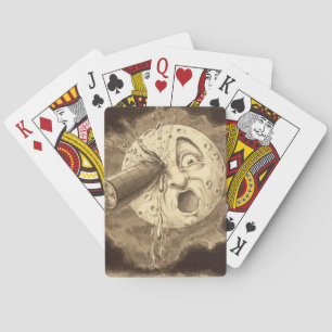 Een greep naar de  tekening van de maan pokerkaarten