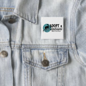 Een Greyhound-Logo aannemen Vierkante Button 5,1 Cm (In situ)