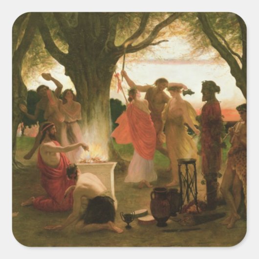 Een Grieks festival Vierkante Sticker (Voorkant)