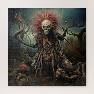 Een griezelig, eng moerasmonster legpuzzel