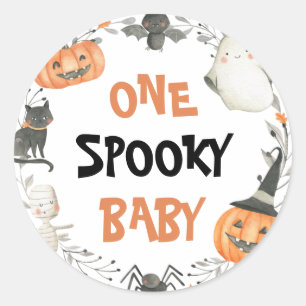 Een griezelige baby Schattige Halloween Geest Verj Ronde Sticker