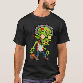 Een griezelige groene zombie in Cartoon-stijl T-shirt