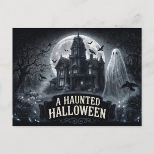 Een Griezelige Halloween Vintage Gotische Illustra Briefkaart