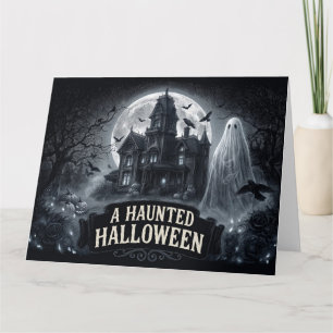 Een Griezelige Halloween Vintage Gotische Illustra Kaart