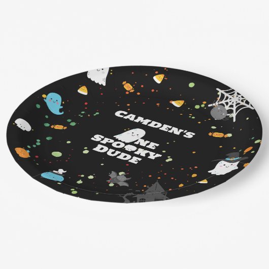 Een griezelige kerel verjaardag papieren bordje (Gekanteld)