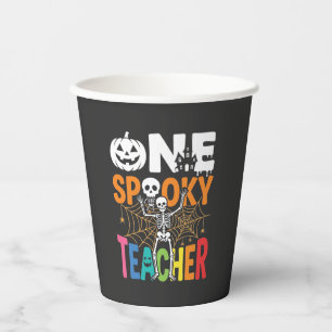 Een griezelige leraar Halloween-ontwerp_1 Papieren Bekers